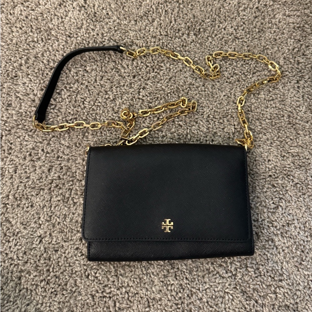 Tory Burch Black and Gold Clutch/Crossbody
